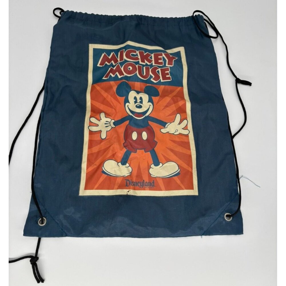 Disney Parks Disneyland Mickey Mouse Multi-Color Drawstring Tote Bag RETIRED